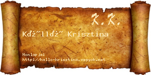 Kálló Krisztina névjegykártya
