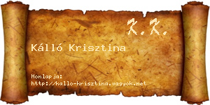 Kálló Krisztina névjegykártya