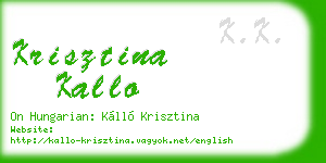 krisztina kallo business card